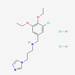 molecular formula C17H26Cl3N3O2 B6105527 N-[(3-chloro-4,5-diethoxyphenyl)methyl]-3-imidazol-1-ylpropan-1-amine;dihydrochloride 