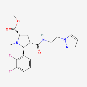 molecular formula C19H22F2N4O3 B6105531 methyl (2S*,4S*,5R*)-5-(2,3-difluorophenyl)-1-methyl-4-({[2-(1H-pyrazol-1-yl)ethyl]amino}carbonyl)-2-pyrrolidinecarboxylate 