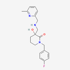 1-(4-fluorobenzyl)-3-hydroxy-3-({[(6-methyl-2-pyridinyl)methyl]amino}methyl)-2-piperidinone