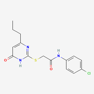 molecular formula C15H16ClN3O2S B6105644 N-(4-chlorophenyl)-2-[(4-hydroxy-6-propyl-2-pyrimidinyl)thio]acetamide 