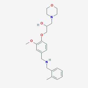 molecular formula C23H32N2O4 B6105646 1-(2-methoxy-4-{[(2-methylbenzyl)amino]methyl}phenoxy)-3-(4-morpholinyl)-2-propanol 