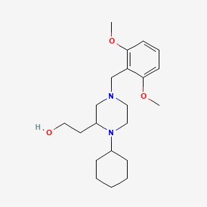 molecular formula C21H34N2O3 B6105663 2-[1-cyclohexyl-4-(2,6-dimethoxybenzyl)-2-piperazinyl]ethanol 