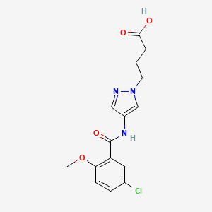 4-{4-[(5-chloro-2-methoxybenzoyl)amino]-1H-pyrazol-1-yl}butanoic acid