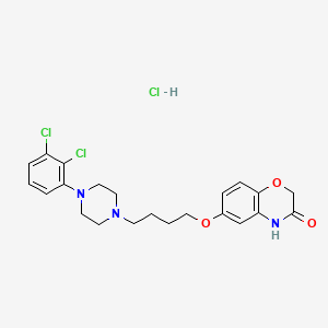 molecular formula C22H26Cl3N3O3 B610569 6-(4-(4-(2,3-二氯苯基)-哌嗪-1-基)-丁氧基)-2H-苯并(b)(1,4)恶嗪-3(4H)-酮盐酸盐 CAS No. 1708960-04-6