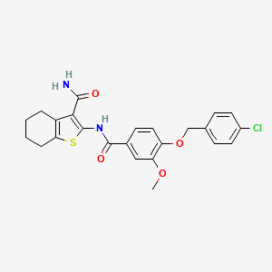 2-({4-[(4-chlorobenzyl)oxy]-3-methoxybenzoyl}amino)-4,5,6,7-tetrahydro-1-benzothiophene-3-carboxamide