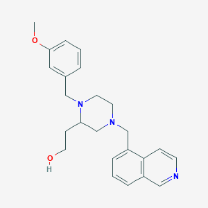 molecular formula C24H29N3O2 B6105745 2-[4-(5-isoquinolinylmethyl)-1-(3-methoxybenzyl)-2-piperazinyl]ethanol 