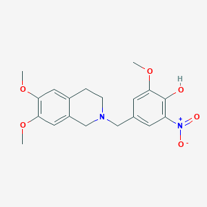 4-[(6,7-dimethoxy-3,4-dihydro-2(1H)-isoquinolinyl)methyl]-2-methoxy-6-nitrophenol