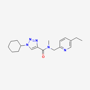 molecular formula C18H25N5O B6105787 1-cyclohexyl-N-[(5-ethyl-2-pyridinyl)methyl]-N-methyl-1H-1,2,3-triazole-4-carboxamide 