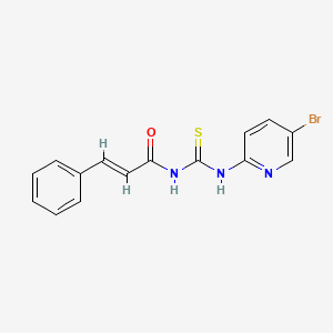 molecular formula C15H12BrN3OS B6105815 (E)-N-[(5-bromopyridin-2-yl)carbamothioyl]-3-phenylprop-2-enamide 