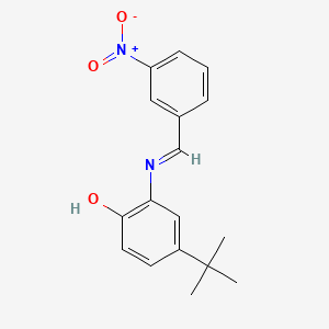 molecular formula C17H18N2O3 B610582 4-Tert-butyl-2-[(3-nitrophenyl)methylideneamino]phenol CAS No. 414909-09-4