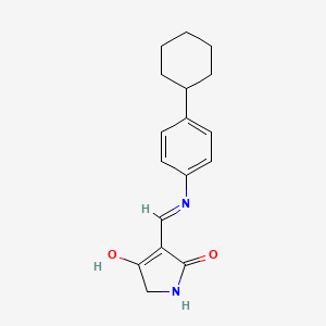 molecular formula C17H20N2O2 B6105839 (3Z)-3-{[(4-Cyclohexylphenyl)amino]methylidene}pyrrolidine-2,4-dione 