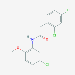 molecular formula C15H12Cl3NO2 B6105850 N-(5-chloro-2-methoxyphenyl)-2-(2,4-dichlorophenyl)acetamide 