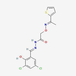 N'-(3,5-dichloro-2-hydroxybenzylidene)-2-({[1-(2-thienyl)ethylidene]amino}oxy)acetohydrazide