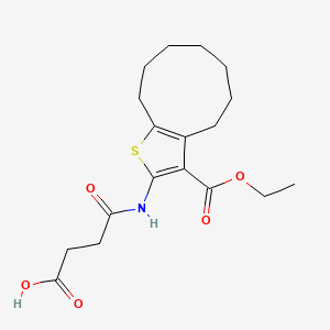 molecular formula C18H25NO5S B6105865 4-{[3-(ethoxycarbonyl)-5,6,7,8,9,10-hexahydro-4H-cyclonona[b]thien-2-yl]amino}-4-oxobutanoic acid 