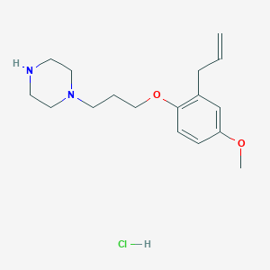 molecular formula C17H27ClN2O2 B6105894 1-[3-(4-Methoxy-2-prop-2-enylphenoxy)propyl]piperazine;hydrochloride 