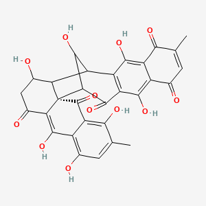 (2R)-5,8,10,14,18,25,28-heptahydroxy-6,21-dimethylheptacyclo[14.11.1.02,11.02,15.04,9.017,26.019,24]octacosa-4,6,8,10,17(26),18,21,24-octaene-3,12,20,23,27-pentone