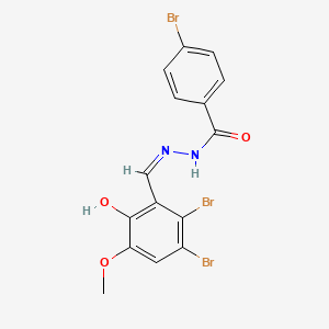 4-bromo-N-[(Z)-(2,3-dibromo-6-hydroxy-5-methoxyphenyl)methylideneamino]benzamide