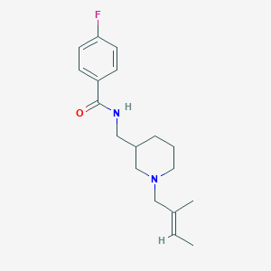 molecular formula C18H25FN2O B6106025 4-fluoro-N-({1-[(2E)-2-methyl-2-buten-1-yl]-3-piperidinyl}methyl)benzamide 