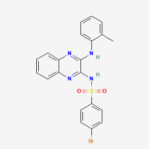 molecular formula C21H17BrN4O2S B6106046 4-bromo-N-{3-[(2-methylphenyl)amino]-2-quinoxalinyl}benzenesulfonamide 