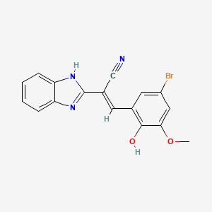 molecular formula C17H12BrN3O2 B6106055 (2E)-2-(1H-1,3-BENZODIAZOL-2-YL)-3-(5-BROMO-2-HYDROXY-3-METHOXYPHENYL)PROP-2-ENENITRILE 