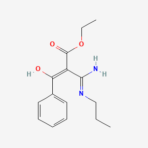 ethyl (Z)-3-hydroxy-3-phenyl-2-(N'-propylcarbamimidoyl)prop-2-enoate