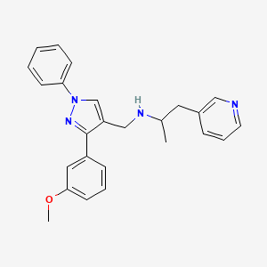 molecular formula C25H26N4O B6106068 N-{[3-(3-methoxyphenyl)-1-phenyl-1H-pyrazol-4-yl]methyl}-1-(3-pyridinyl)-2-propanamine 