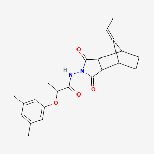 molecular formula C23H28N2O4 B6106092 2-(3,5-dimethylphenoxy)-N-[10-(1-methylethylidene)-3,5-dioxo-4-azatricyclo[5.2.1.0~2,6~]dec-4-yl]propanamide 