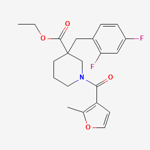 ethyl 3-(2,4-difluorobenzyl)-1-(2-methyl-3-furoyl)-3-piperidinecarboxylate