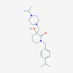 molecular formula C23H37N3O2 B6106135 3-hydroxy-1-(4-isopropylbenzyl)-3-[(4-isopropyl-1-piperazinyl)methyl]-2-piperidinone 