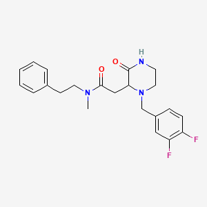 molecular formula C22H25F2N3O2 B6106147 2-[1-(3,4-difluorobenzyl)-3-oxo-2-piperazinyl]-N-methyl-N-(2-phenylethyl)acetamide 