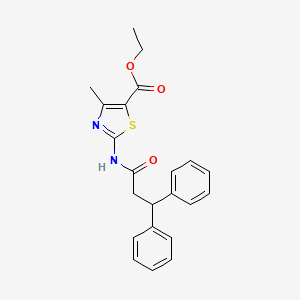 molecular formula C22H22N2O3S B6106156 ETHYL 2-(3,3-DIPHENYLPROPANAMIDO)-4-METHYL-1,3-THIAZOLE-5-CARBOXYLATE 