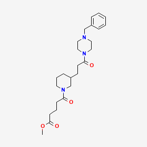 molecular formula C25H37N3O4 B6106159 methyl 5-{3-[3-(4-benzyl-1-piperazinyl)-3-oxopropyl]-1-piperidinyl}-5-oxopentanoate 