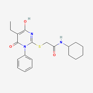 N-CYCLOHEXYL-2-[(5-ETHYL-4-HYDROXY-6-OXO-1-PHENYL-16-DIHYDROPYRIMIDIN-2-YL)SULFANYL]ACETAMIDE