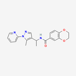 N-{1-[5-methyl-1-(2-pyridinyl)-1H-pyrazol-4-yl]ethyl}-2,3-dihydro-1,4-benzodioxine-6-carboxamide