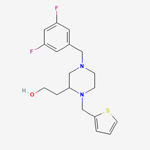 molecular formula C18H22F2N2OS B6106213 2-[4-(3,5-difluorobenzyl)-1-(2-thienylmethyl)-2-piperazinyl]ethanol 