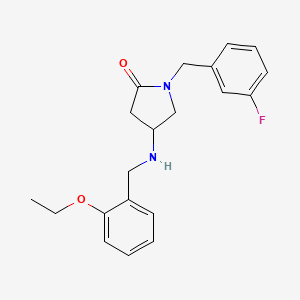 molecular formula C20H23FN2O2 B6106238 4-[(2-ethoxybenzyl)amino]-1-(3-fluorobenzyl)-2-pyrrolidinone 