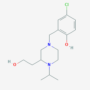 molecular formula C16H25ClN2O2 B6106248 4-Chloro-2-[[3-(2-hydroxyethyl)-4-propan-2-ylpiperazin-1-yl]methyl]phenol 