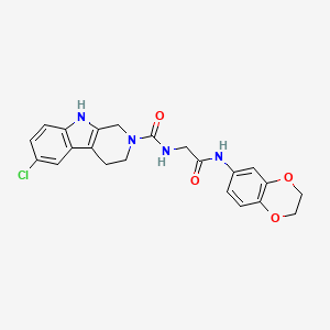 6-chloro-N-[2-(2,3-dihydro-1,4-benzodioxin-6-ylamino)-2-oxoethyl]-1,3,4,9-tetrahydro-2H-beta-carboline-2-carboxamide