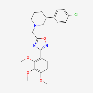 3-(4-chlorophenyl)-1-{[3-(2,3,4-trimethoxyphenyl)-1,2,4-oxadiazol-5-yl]methyl}piperidine