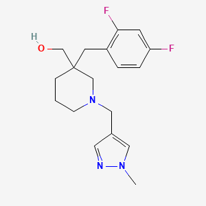 molecular formula C18H23F2N3O B6106289 {3-(2,4-difluorobenzyl)-1-[(1-methyl-1H-pyrazol-4-yl)methyl]-3-piperidinyl}methanol 