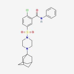 5-{[4-(1-adamantyl)piperazin-1-yl]sulfonyl}-2-chloro-N-phenylbenzamide