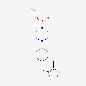 molecular formula C18H29N3O2S B6106335 ethyl 4-{1-[(3-methyl-2-thienyl)methyl]-3-piperidinyl}-1-piperazinecarboxylate 