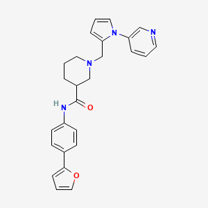 molecular formula C26H26N4O2 B6106340 N-[4-(2-furyl)phenyl]-1-{[1-(3-pyridinyl)-1H-pyrrol-2-yl]methyl}-3-piperidinecarboxamide 