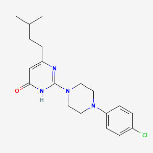 molecular formula C19H25ClN4O B6106347 2-[4-(4-chlorophenyl)-1-piperazinyl]-6-(3-methylbutyl)-4(3H)-pyrimidinone 