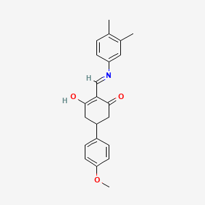 molecular formula C22H23NO3 B6106363 2-{[(3,4-dimethylphenyl)amino]methylene}-5-(4-methoxyphenyl)-1,3-cyclohexanedione 