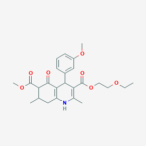 3-(2-ethoxyethyl) 6-methyl 4-(3-methoxyphenyl)-2,7-dimethyl-5-oxo-1,4,5,6,7,8-hexahydro-3,6-quinolinedicarboxylate