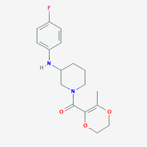 molecular formula C17H21FN2O3 B6106425 N-(4-fluorophenyl)-1-[(3-methyl-5,6-dihydro-1,4-dioxin-2-yl)carbonyl]-3-piperidinamine 