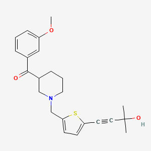 (1-{[5-(3-hydroxy-3-methyl-1-butyn-1-yl)-2-thienyl]methyl}-3-piperidinyl)(3-methoxyphenyl)methanone