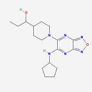 molecular formula C17H26N6O2 B6106468 1-{1-[6-(cyclopentylamino)[1,2,5]oxadiazolo[3,4-b]pyrazin-5-yl]-4-piperidinyl}-1-propanol 