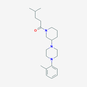 molecular formula C22H35N3O B6106503 1-[1-(4-methylpentanoyl)-3-piperidinyl]-4-(2-methylphenyl)piperazine 